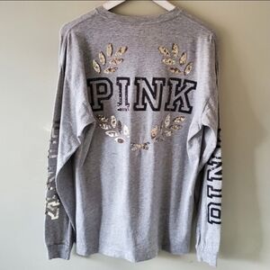 PINK Victoria's Secret S Y2K Bling Sequin Maximalism Loungewear Sweatshirt